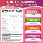 NIUTRLUXE DHEA Gummies, DHEA Supplements for Women, DHEA 100mg 50mg Chewable with Boron, Inositol and Magnesium, Pro-Aging, Ovarian Support, Sleep Support, Vegan, 60 Counts