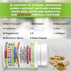 Dash of Vigor 18-in-1 Diosmin Hesperidin Supplement, Quercetin with Bromelain, Zinc, Vitamin C with Rutin Supplement, Horse Chestnut Extract, Butcher's Broom Extract, USA, 60 Capsules