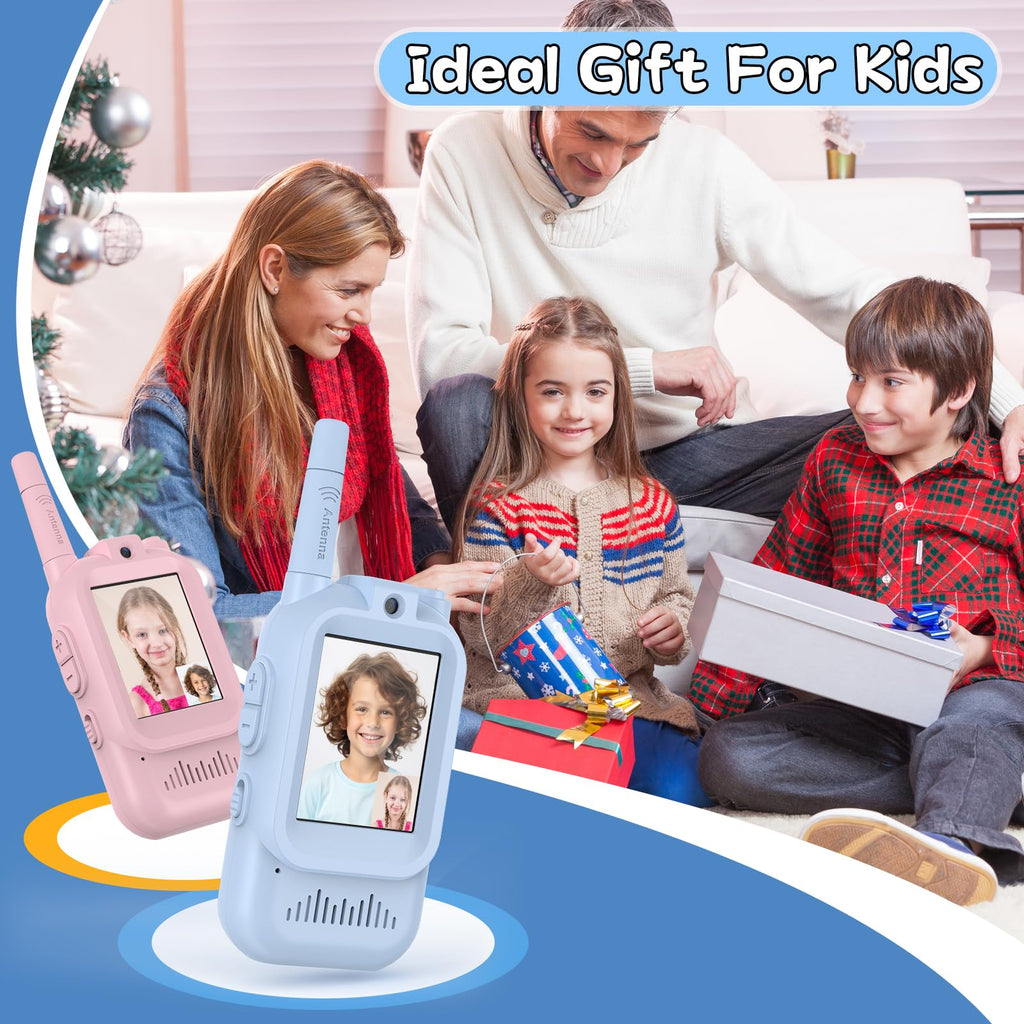 Video Walkie Talkies for Kids, 2 Pack Rechargeable Two Way Radios