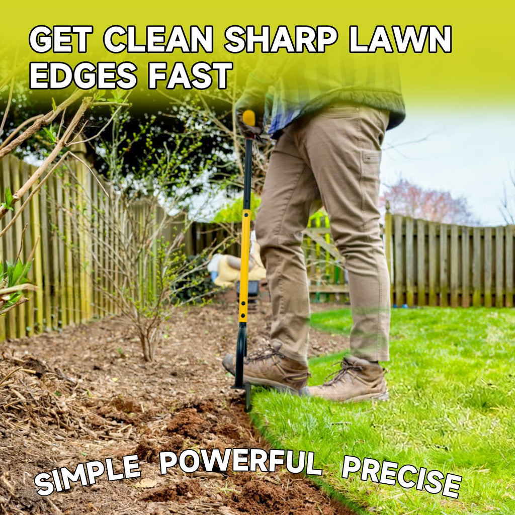 BlumeTrec Manual Edger Lawn Tool with 38"-42" Adjustable Length, Saw-Tooth Border Edger with Wide Footplate Manganese Steel Blade, Garden Edging Tool for Flower Beds, Landscaping, Sidewalks, Yard