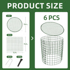 6 Sets of DIY Metal Plant Protectors from Deer, Garden Fencing Animal Barrier Size 11.8 * 12.9 inches, Mesh Plant Cage Chicken Wire Cloche for Plants with Stakes and Nylon Cables