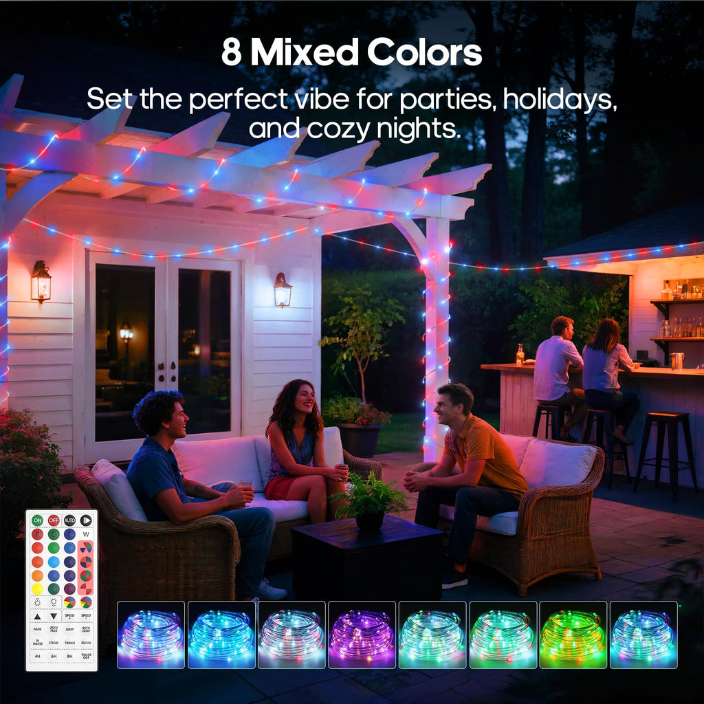 Rope Lights for Outside, 40FT 120LED Color Changing Not Connectable 5mm