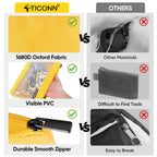 TICONN Tool Pouch, 1680D Oxford Small Tool Bag, Tool Pouches with Zipper, Clear Utility Bag Zipper Pouch for Tool Organizers and Storage (6PK Combo)