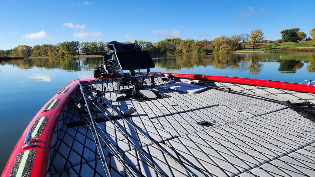 FOCEAN Boat Flooring EVA Foam Boat Decking Marine Mat Non-Slip Self-Adhesive Flooring Sheet for Motorboat Jon Boats Bass Boat Kayak RV Floor, 94.5''x 15.7'', Grey with Black Lines
