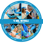 London Labs Synsafe 4 Mil -Blue Nitrile Exam Gloves –Disposable Latex Free & Powder Free – Extra Strong, Rubber Gloves – First Aid Kit, Medical, EMT, Cleaning, Cooking | Bulk Case of (1000 ct)