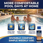 Liquid Solar Pool Cover for Inground & Above Ground Pools, 32 oz Weekly Liquid Solar Blanket for Pool, Helps Reduce Evaporation & Hold in Warmth, Invisible Pool Water Warmer, BubbyShine