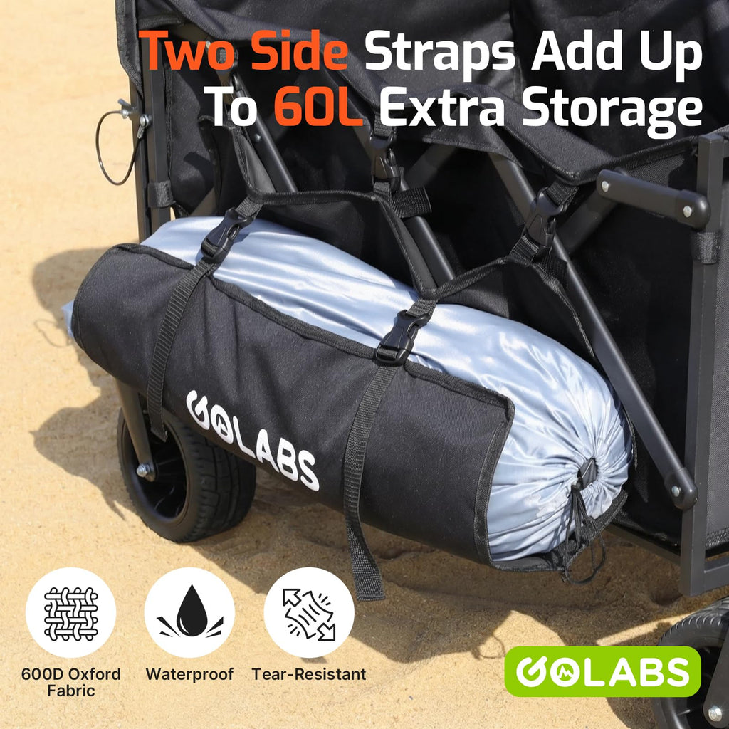 Golabs Collapsible Wagon Cart, 560lbs Load, 280L Heavy Duty Foldable Cart