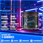 zipvit Creatine Monohydrate Gummies (5g) – Pre-Workout Energy & Muscle Growth Support for Men & Women | Blueberry Electrolyte Gummies (135 Count)