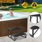 Talustool Hot Tub Step 500LBS Capacity Spa Side Step 2-Step Stairs Edge Spa Step 24” Outdoor RV Step Ladder Support Step Stool Pool Ladder Heavy Duty Steel Pedal