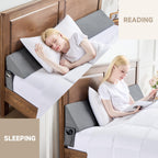 IFNOW Queen Size(60"x7.5"x10") Bed Wedge Pillow for Headboard, Mattress Gap Filler(0-8"), Bed Wedge for Gap Between Your Headboard and Mattress Dark Grey