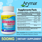 Arymar Diosmin Plus 500 - Circulatory System Support Supplement, 500mg, 120 Capsules