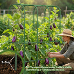 62" Tall Cucumber Trellis for Raised Bed, Garden Trellis for Climbing Plants Outdoor, U-Shape Metal Arch Vegetables Trellis Plant Support for Zucchini Squash Vines