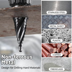 Cobalt M35 Step Drill Bit 3/16" to 7/8", TiAlN Coating 4 Spiral Flute Step Bit for Stainless Steel, Metal, Aluminum, Plastic