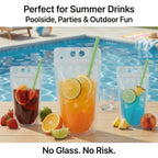 C CRYSTAL LEMON 100PCS Drink Pouches with Side Straw Port, Resealable Drink Bag Set with Straws & Funnel, 17oz Clear Beverage Pouches for Juice, Smoothies, Cocktails & Slushies