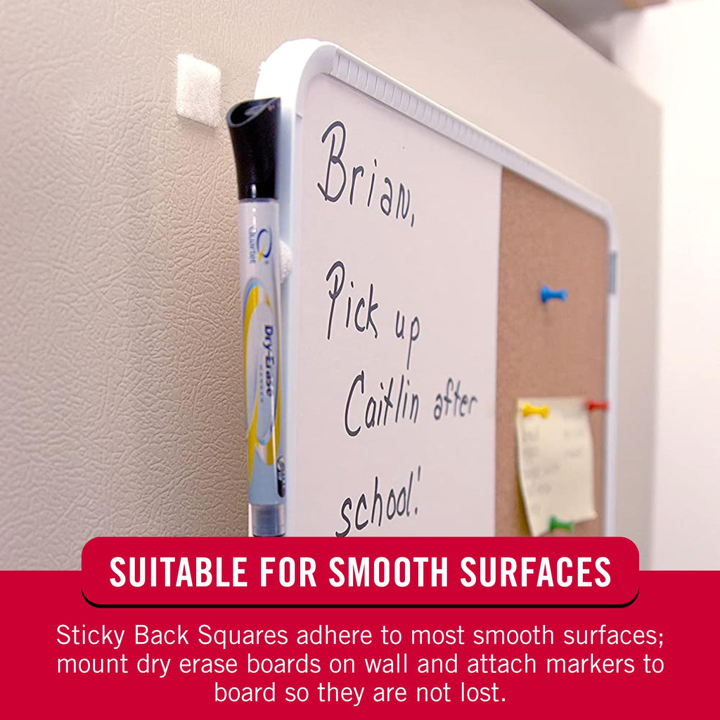 VELCRO Brand Sticky Back Squares, White, 0.88 in, 12 Count