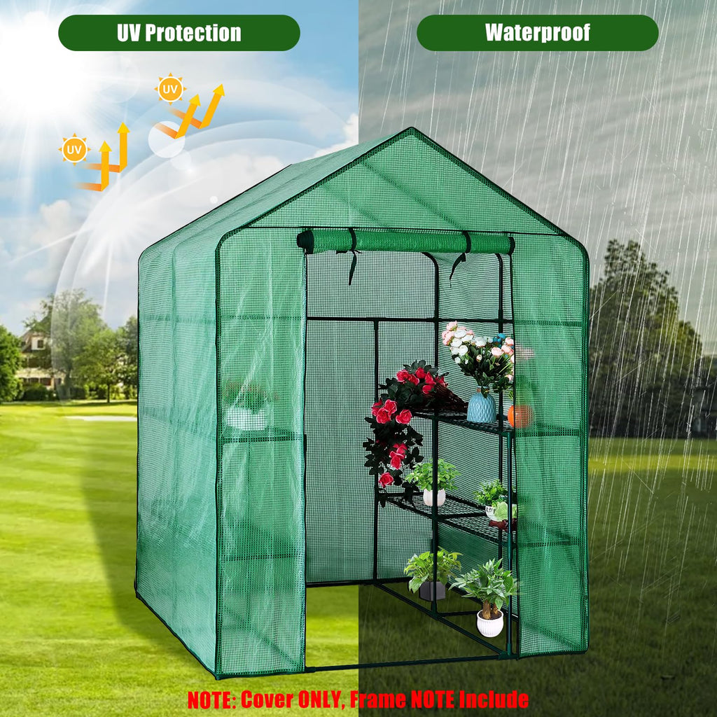 Walk-in Greenhouse Replacement Cover 56×56×76inch (Frame Not Included)