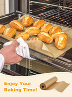 SMARTAKE Parchment Paper Roll for Baking, 15 in x 242 ft, 300 sq.ft, Non-Stick Baking Paper Sheets with Slide Cutter, Heavy Duty Extra Long, for Kitchen Baking Cooking Grilling Steaming, Unbleached