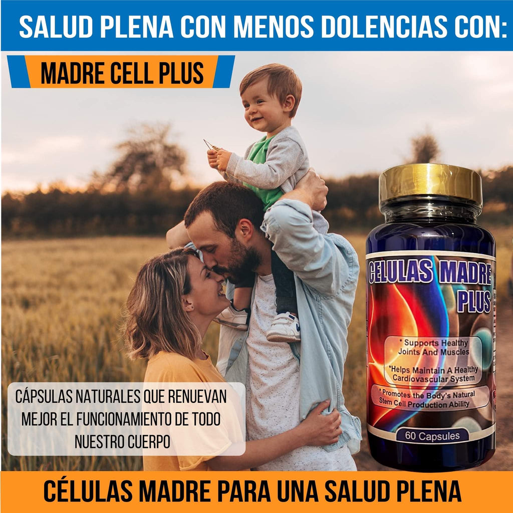 Madre Cell Plus para aliviar Los Dolores articulares 60 capsulas para 1 mes de tratamiento con Alga AFA TodoNatural Celulas Madre Stem Cells