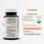 Secrets of the Tribe Guarana USDA Organic Capsules | Certified Organic Vegetarian Capsules, Herbal Dietary Supplement | Paullinia cupanais Dried Seed (60 Count)