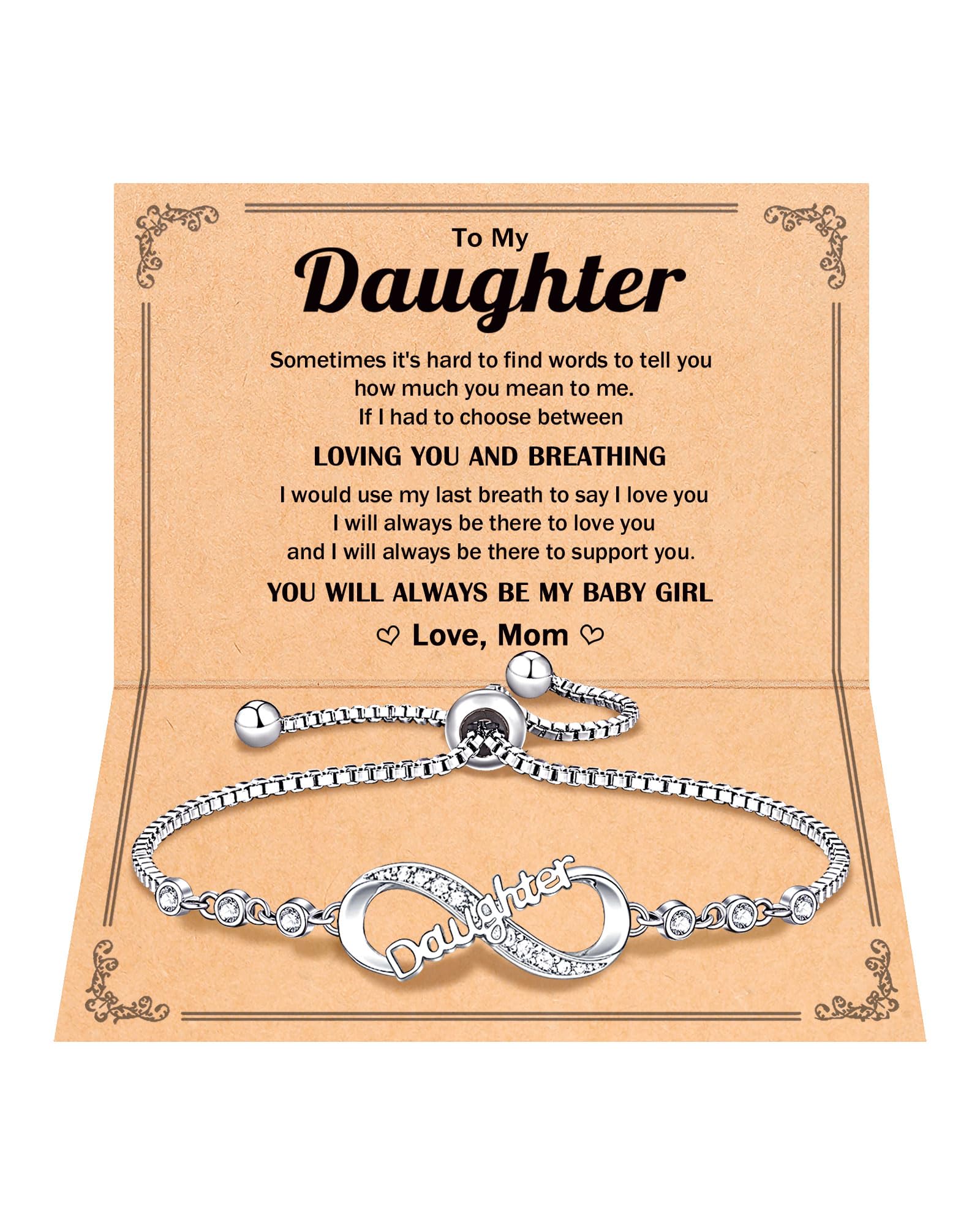 UNGENT THEM Daughter Birthday Gifts from Mom Mother Adult Daughter Bracelet