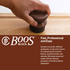 John Boos Oil & Cream Round Applicator for Wood Cutting Boards, Butcher Blocks & Utensils, Walnut - Solid Hardwood Handle, Silver Ion-Treated Sponge, Storage Cap, Easy and Even Application