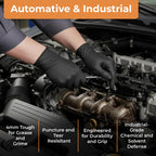 ASAP Black Nitrile Gloves Disposable Latex Free - 4 Mil, Powder Free, Food Safe, Kitchen & Medical Gloves - Durable Rubber Cleaning & Tattoo Supplies (X-Large, 1000 Count)