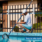 codree 2 PCS Pool Fence Hooks for Pool Equipment, White Heavy Duty Fence Hooks for Pool Poles, Slipe-on Fence Hanger for Pool Hose Pool Skimmer, Fit 3/4 Inch to 1-1/4 inch Railing