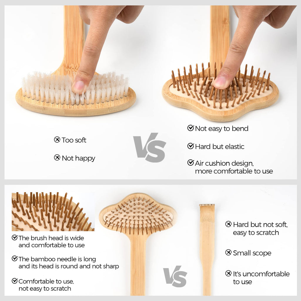 NURENDER Oversized Back Scratcher, Extended Bamboo Scratcher, 22.04" Long Curved Handle; Wider Head; More Larger Scratching Surface, Adults Body Instant Scratcher Christmas Gift for Women and Men.