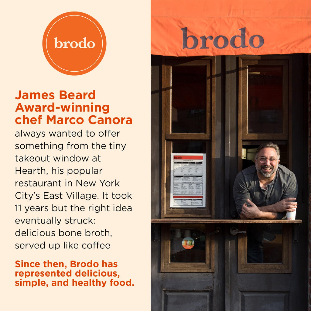 Brodo Deeply Rooted Organic Chicken Broth with Turmeric & Ginger, Nutrient-Rich Chicken Bone Broth Organic, High in Protein and Collagen for Wellness and Cooking, (6x 8.3 oz. Pouches)