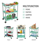 Olympia Tools 89-349 Pack-N-Roll Folding Collapsible Service Cart, 150LB Capacity, Teal