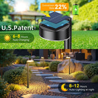 Ahaorigin 12 Pack Solar Pathway Lights Outdoor, 12 Brighter LED Solar Lights Outdoor Waterproof, Up to 12 Hrs Modern Solar Powered Path Light for Yard Garden Walkway Driveway