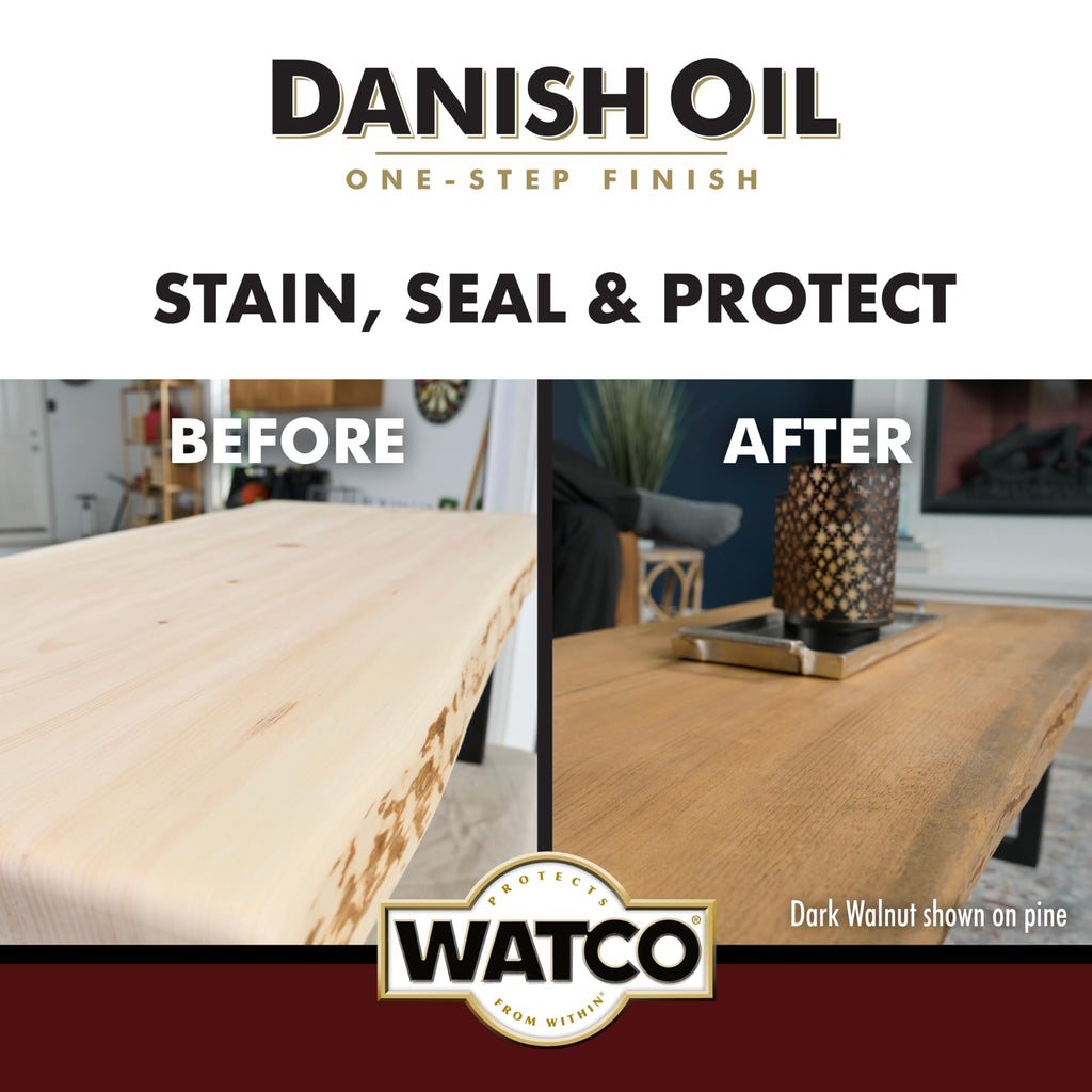 Watco A65741 Danish Oil Wood Finish, Quart, Natural