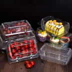 TOFLEN Disposable Sturdy Plastic Hinged Food Containers with Clear Lids (80 Pack) Clamshell Take Out Loaf Containers 7.2x4.7x3 Inches To Go Dessert Box Cake Slice Salad Pastry Sandwich Container