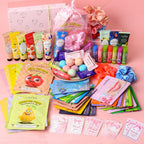 100 PCS Spa Party Supplies for Girls , Spa Party Favors Include Face Masks Skincare, Hand Cream, Lip Balm, Under Eye Patches, Lip Mask and Foot Bath Bombs, Spa Birthday Sleepover Party Supplies