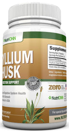 NutriONN PSYLLIUM Husk Capsules - 1450mg Per Serving - 240 Capsules - Double Strength - Premium Psyllium Fiber Supplement - Great for Digestion and Regularity - 100% Natural Soluble Fiber