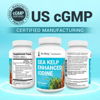 Dr. Berg Sea Kelp Enhanced Iodine - 200 mcg of Premium Iodine - Seaweed Blend Includes Klamath Blue-Green Algae & Sea Kelp - 90 Capsules
