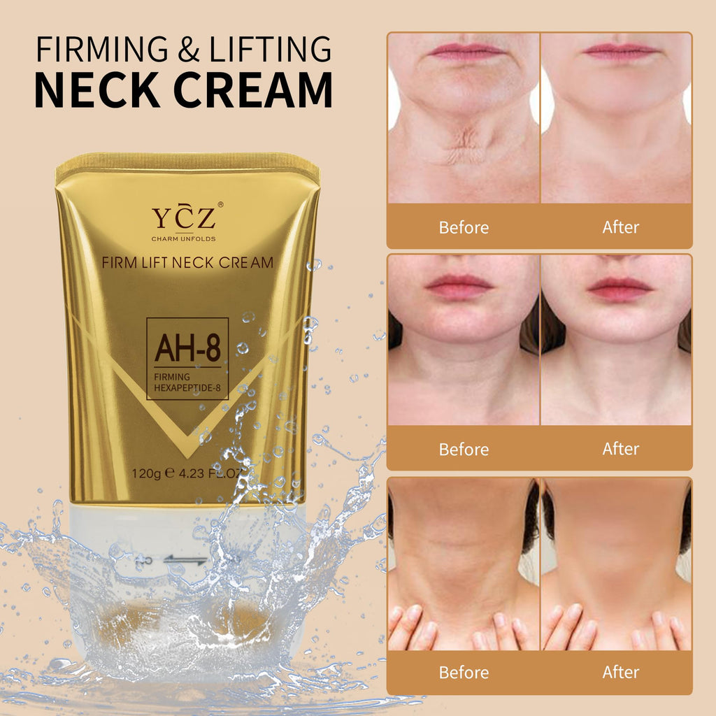 Ycz AH-8 Neck Firming Cream with Roller for Crepey Skin Body Care Comfort, Moisturizing, Anti-Aging Neck Cream with Peptide, Collagen, Smooths Wrinkles & Fine Lines Skin Care Skin Repair(Pack of 2)