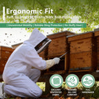 ANDES Sting Proof Bee Suit with Gloves & Fencing Veil, L(Fits 5'7"-5'11")