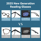 BLUEMOKY Mens Reading Glasses Classic : Square Readers Black Rectangular - Anti Glare Eye Strain (Black 2.75x)