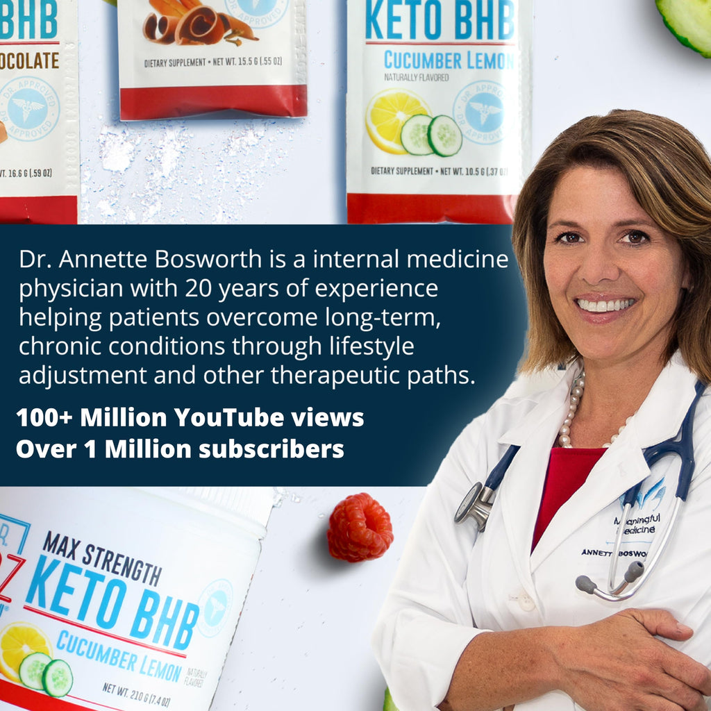 Dr. Boz - Keto BHB Powder - Cucumber Lemon, 20 Packets - Ketones Drink - Increase Energy & Reduce Cravings - Max Strength Dietary Supplement - Quality Tested - Made in The USA - 10.9oz (310g)