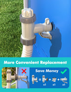 MASCARRY 【Patented】 Plunger Valve for Above Ground Swimming Pool, Pool Replacement Parts with On-Off Valve, Pool Hose Adapter and Pool Pipe Holder, Pool Pump Parts, Above Ground Pool Accessories