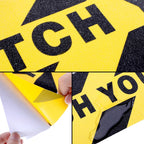 Boao 24 Pieces Watch Your Step Stickers Sign 6 x 24 Inch Caution Watch Your Step Floor Decals Warning Sticker Adhesive Tape Anti Slip Abrasive Tape for Workplace Safety Wet Floor Caution