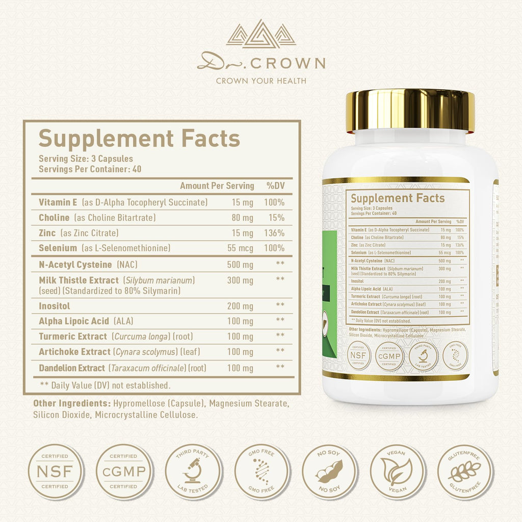 Milk Thistle Supplement for Liver Cleanse Detox & Repair- 80% Silymarin, with N-Acetyl Cysteine(NAC), Artichoke, Turmeric & Dandelion for Liver & Antioxidant Support, All-Natural, Gluten Free, Non-GMO