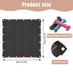 18ft Square Leaf Net Cover for Above Ground Pools - 19.7ft Garden Shade Cloth for Plants Heat Protection Swimming Pool Cover Keeps Leaves Debris Out Heavy Duty Black Mesh Cover with Grommets & Rope