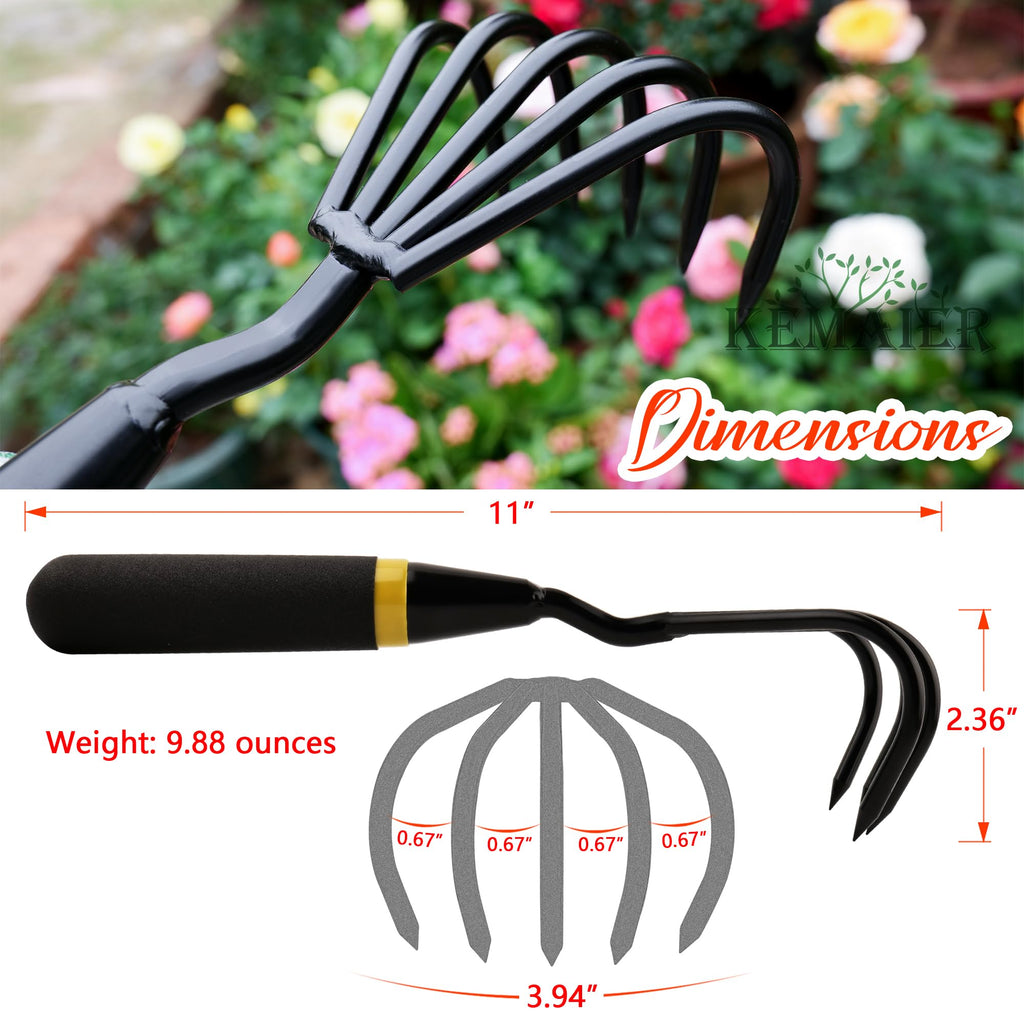 Kemaier 5-Piece Garden Tool Set, Heavy-Duty Stainless Steel Premium Tools