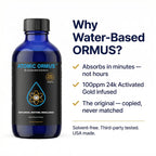 Suspended Solutions Liquid Monoatomic 24k Gold ORMUS – 4oz, 24k Gold Platinum Iridium ORMUS, Energetically Enhanced, Memory, Energy, Stamina & Vitality, Vegan Supplement