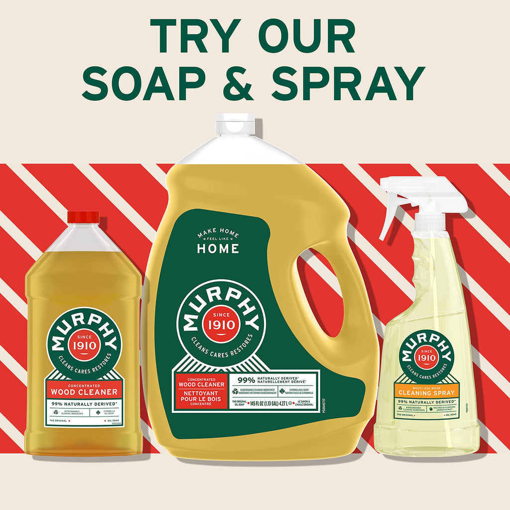 Murphy Oil Soap Concentrated Formula, Wood Cleaner, No-Rinse Floor Cleaner, Citronella Oil Scent, 32 fl oz Bottle (3 Pack)
