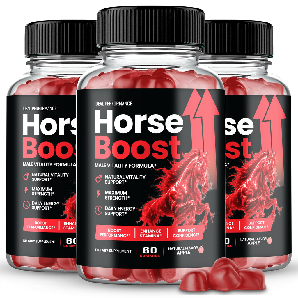 Horse Boost for Men Gummies, Official Horse Energy Boost Supplement Gummy, Maximum Strength, All Natural Formula for Daily Energy, Advanced Formula HorseBoost Health Support Reviews (3 Pack)