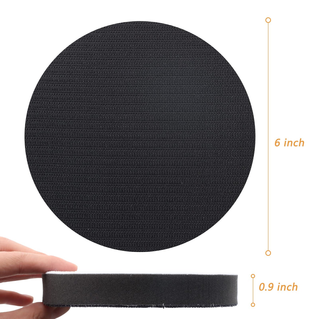 SIJDIEE 3 Pack Interface Pads, 6 Inch Hook and Loop Soft Density Sponge Cushion Buffer Backing Pad, Foam Sanding Interface Pads for Orbital Sander Automotive Woodworking Polishing