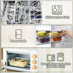 M MCIRCO 8 Pack,30 oz Glass Food Storage Containers with Lids, Gray